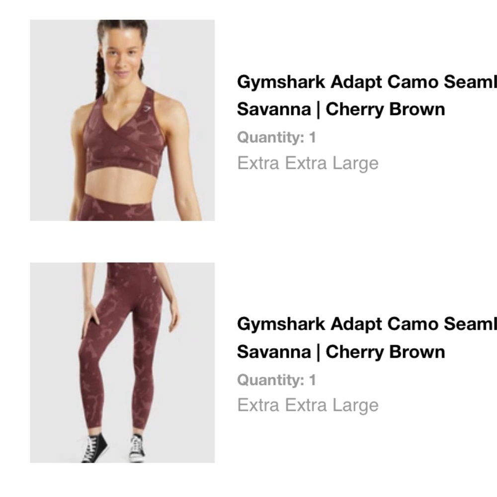 Gymshark Adapt Camo Seamless Sports Set - Savanna | Cherry Brown